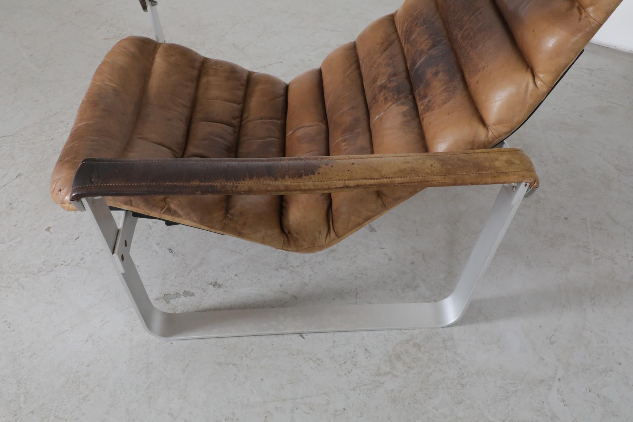 Mid-Century Pulkka Leather Lounge Chair by Ilmari Lappalainen for Asko 8
