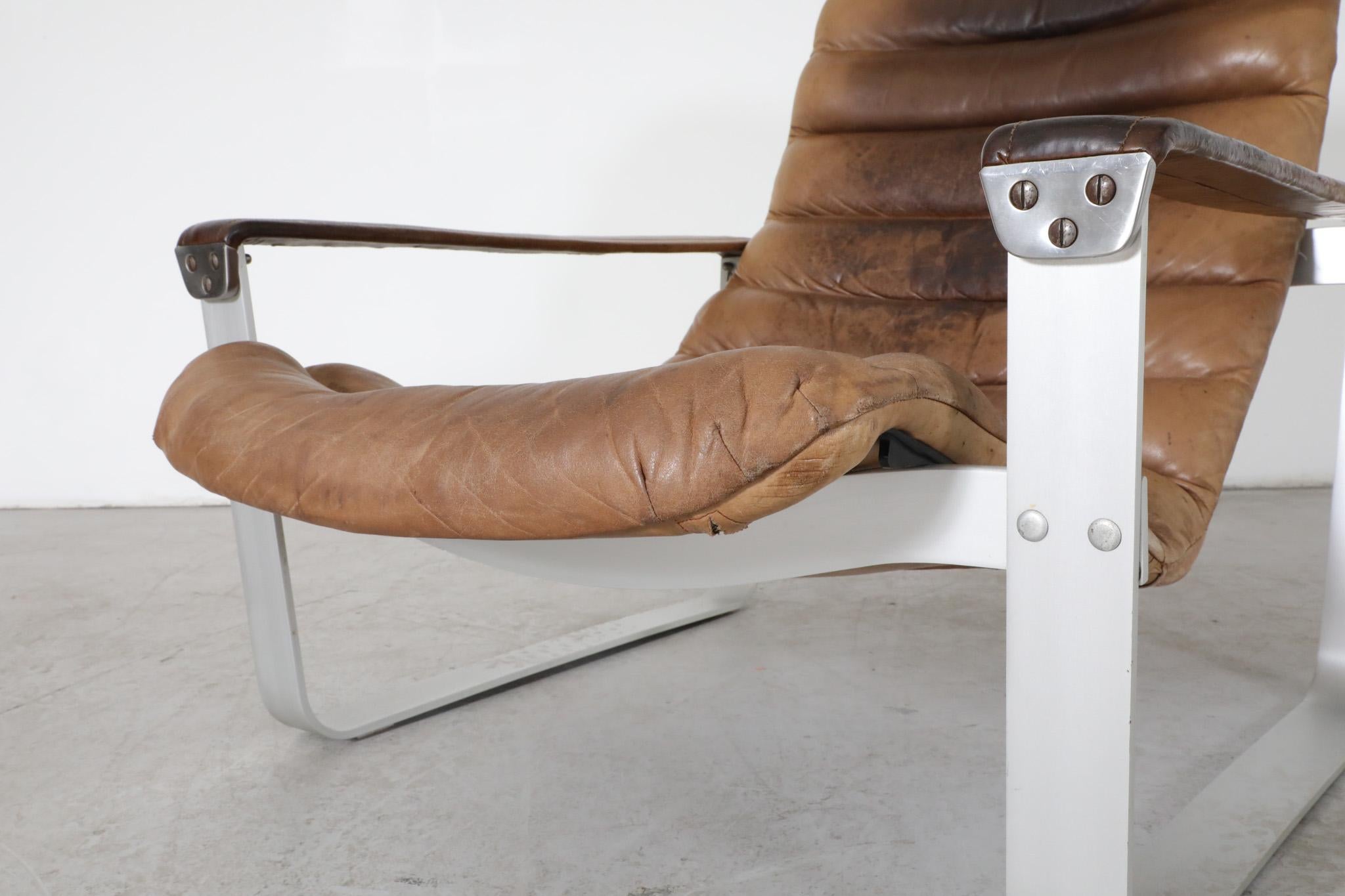 Mid-Century Pulkka Leather Lounge Chair by Ilmari Lappalainen for Asko 9