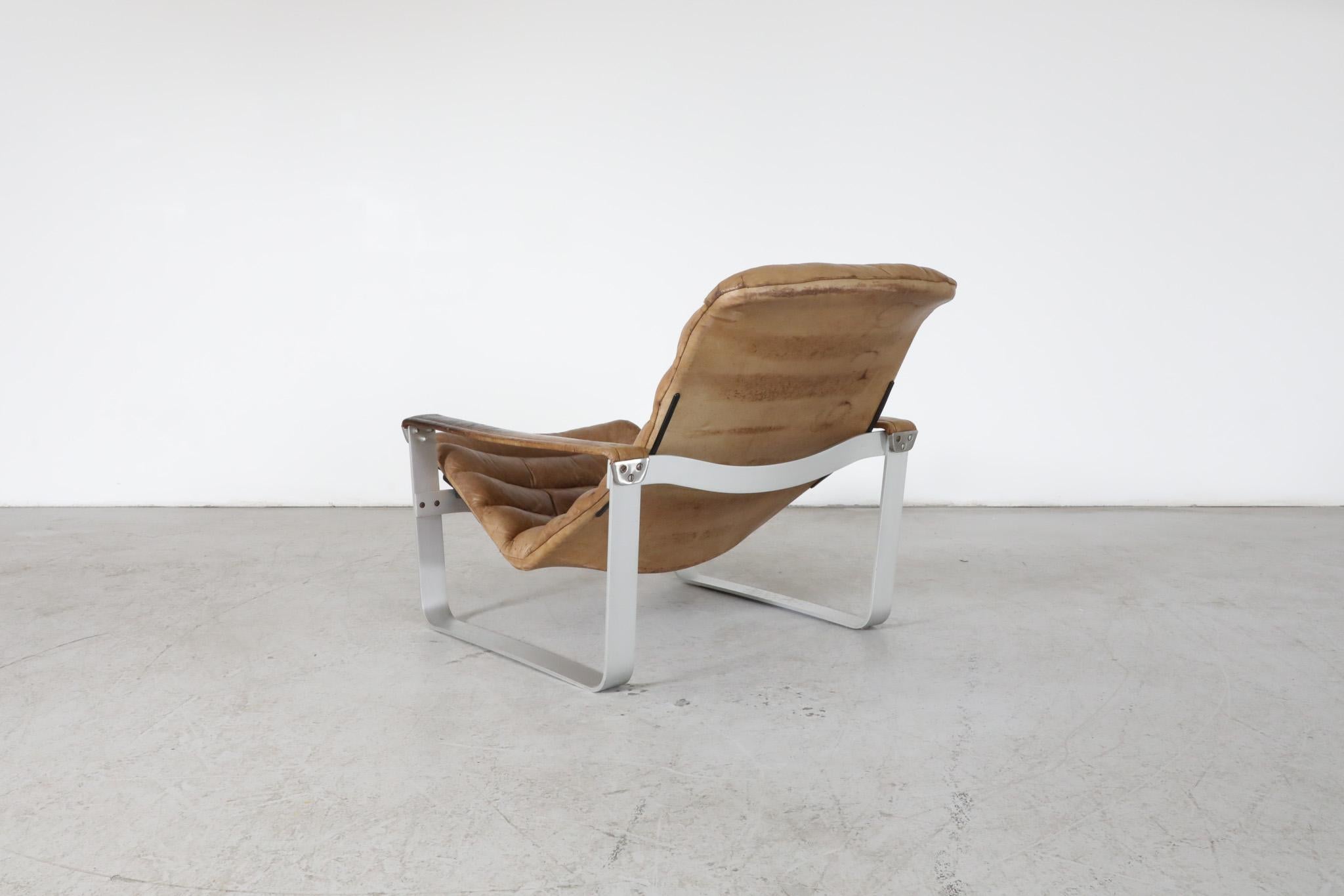 Mid-20th Century Mid-Century Pulkka Leather Lounge Chair by Ilmari Lappalainen for Asko