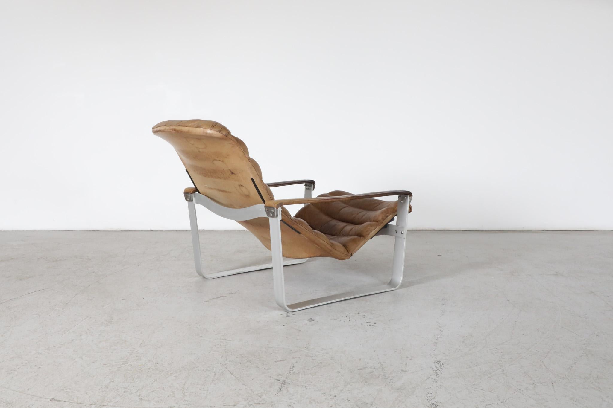 Mid-Century Pulkka Leather Lounge Chair by Ilmari Lappalainen for Asko 1