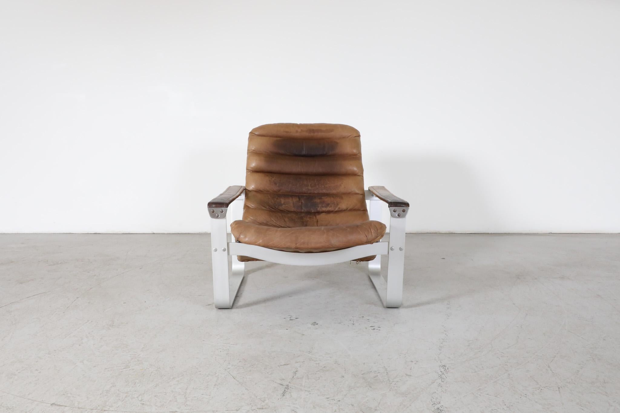 Mid-Century Pulkka Leather Lounge Chair by Ilmari Lappalainen for Asko 2