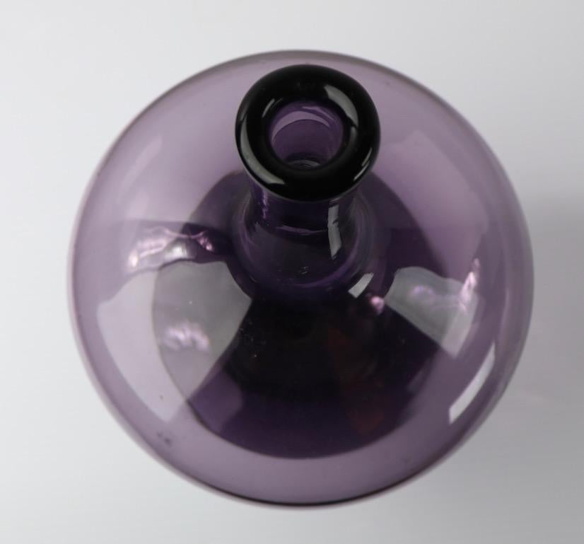 Mid-Century Modern Mid Century  Purple Amethyst Genie Bottle Attributed to Erickson