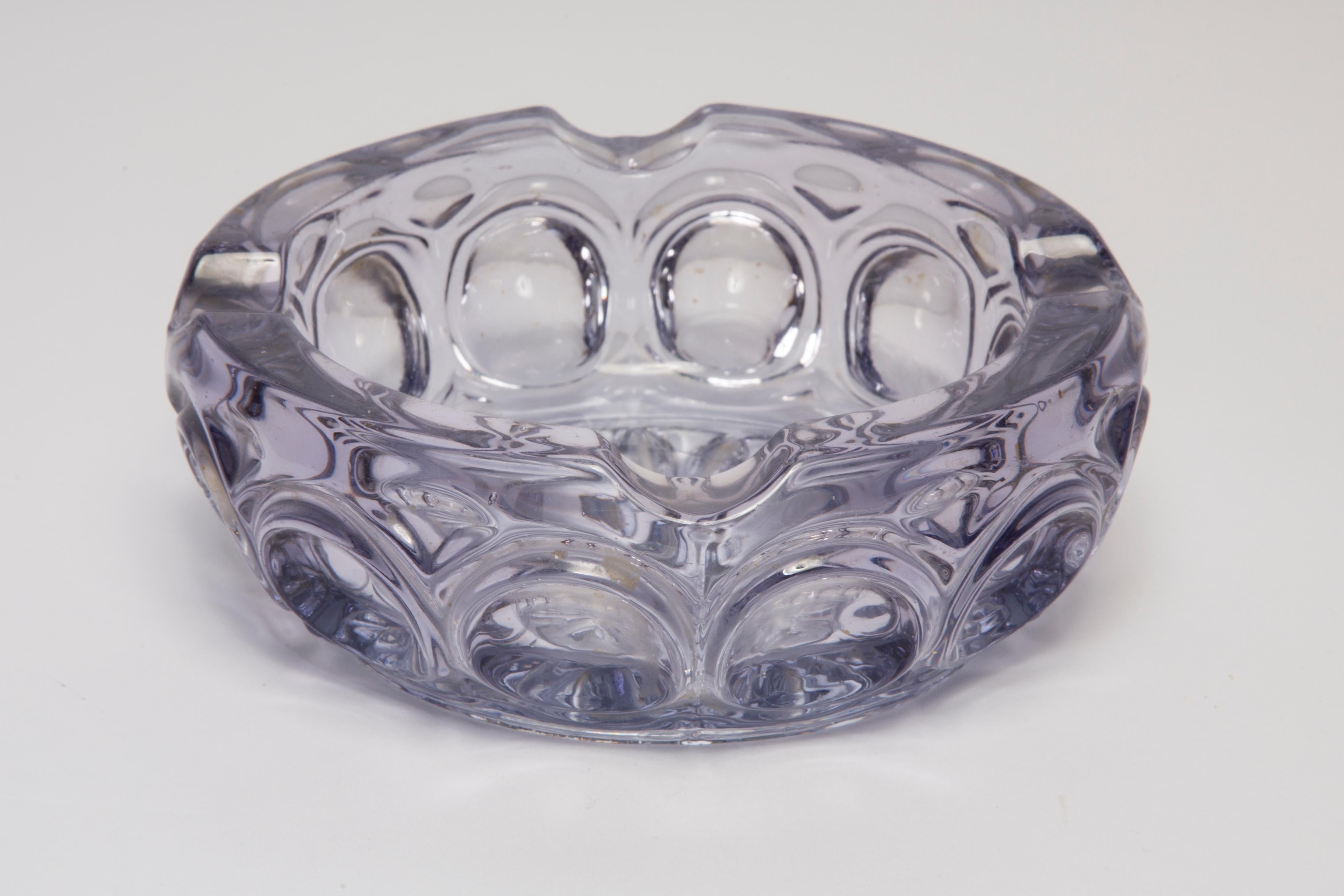 Mid Century Purple Crystal Glass Bowl Ashtray Element, Italy, 1970s For Sale 5