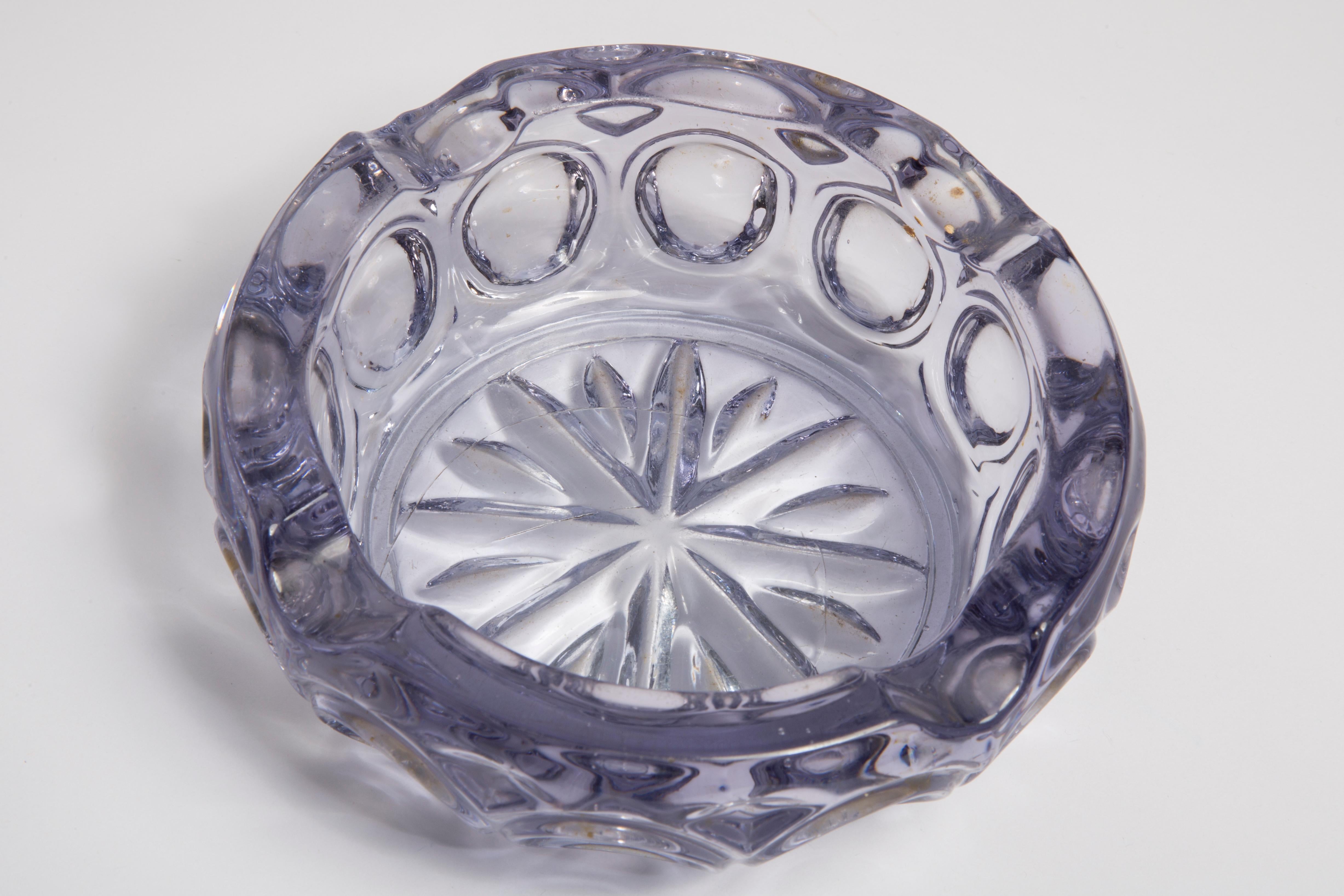 Mid Century Purple Crystal Glass Bowl Ashtray Element, Italy, 1970s For Sale 6