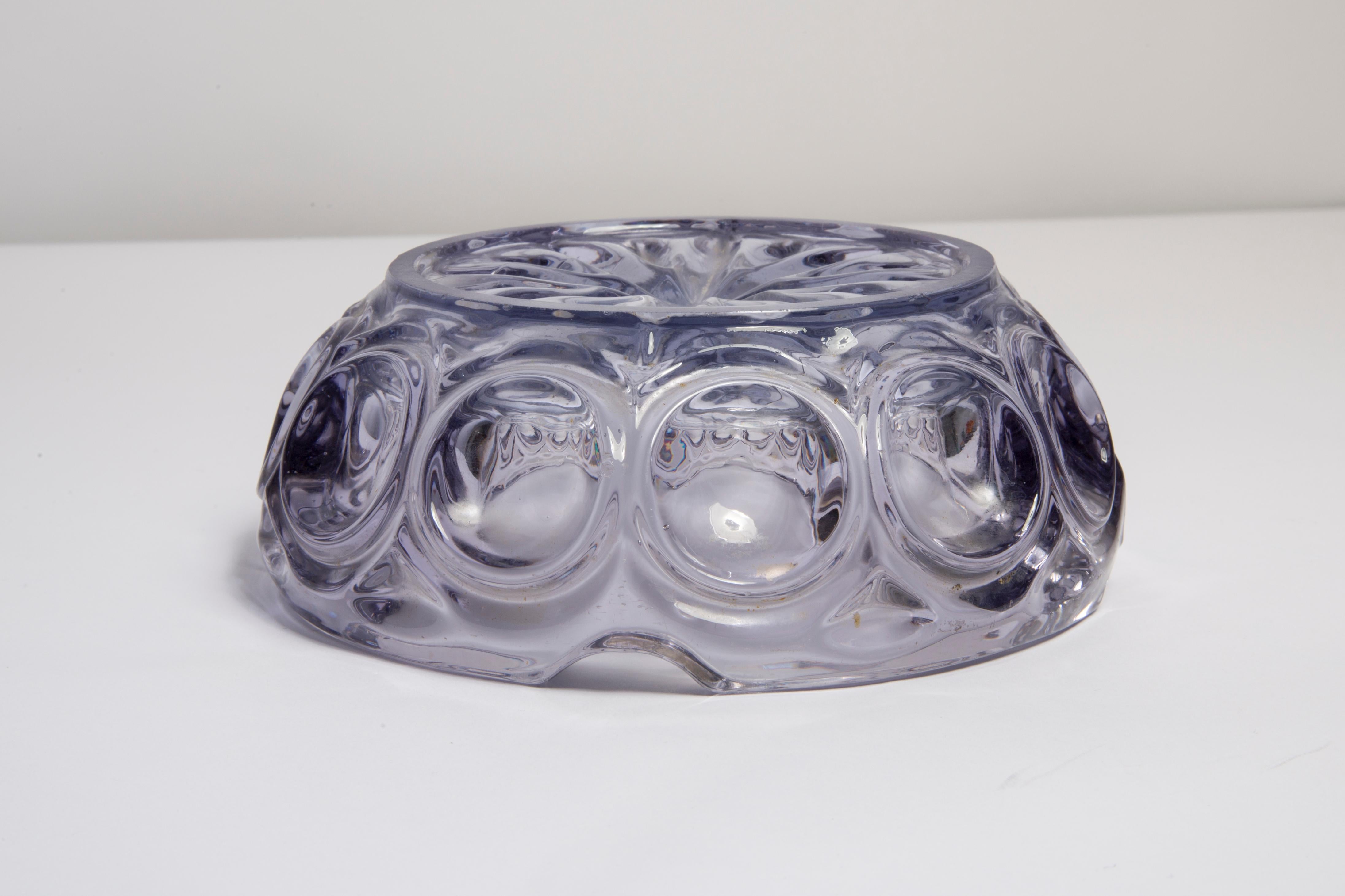 Mid Century Purple Crystal Glass Bowl Ashtray Element, Italy, 1970s For Sale 9