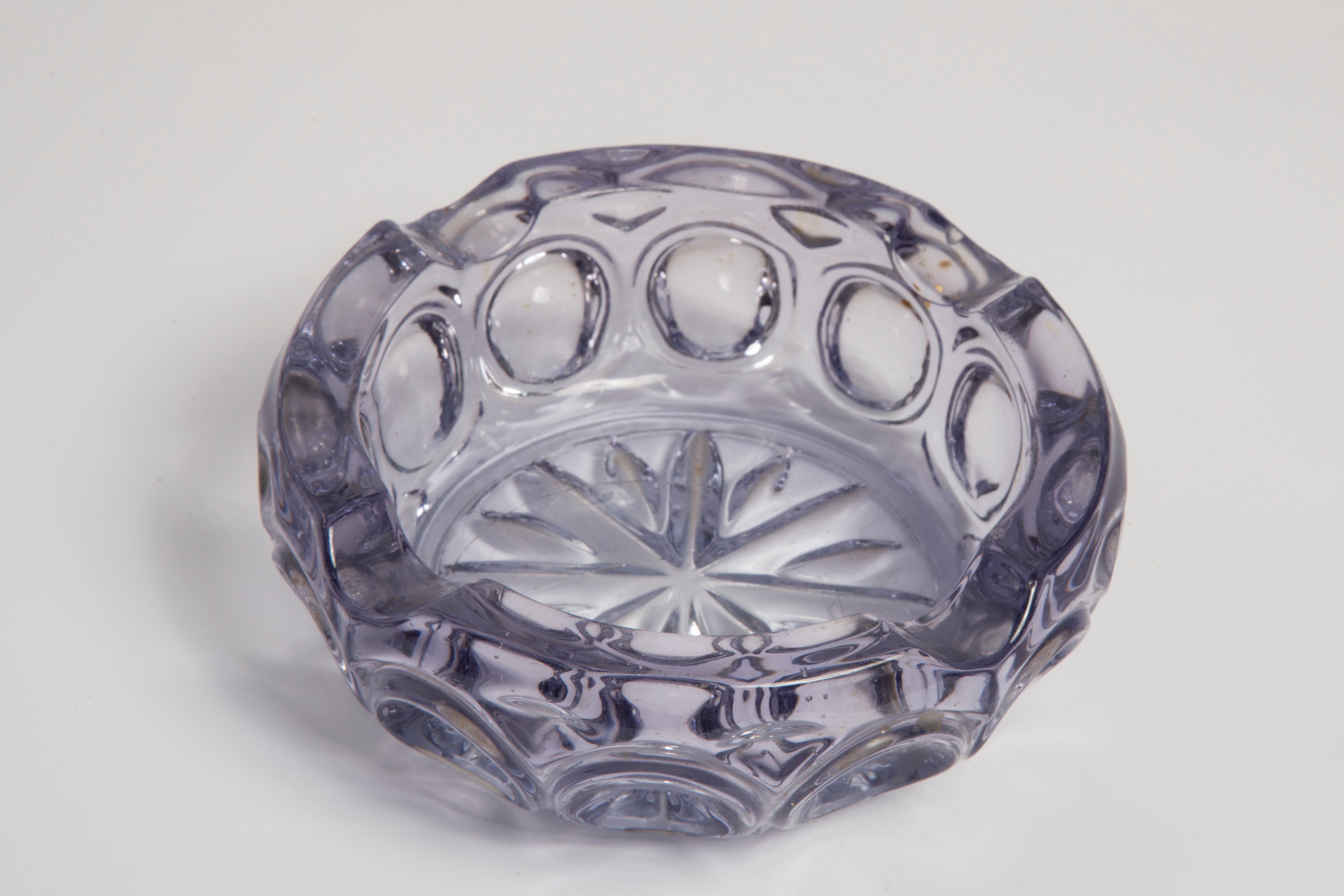 Mid Century Purple Crystal Glass Bowl Ashtray Element, Italy, 1970s For Sale 4