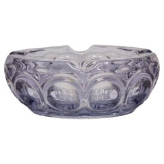 Vintage Mid Century Purple Crystal Glass Bowl Ashtray Element, Italy, 1970s