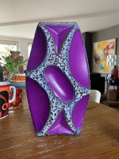 Mid-Century Purple Fat Lava Vase by Roth Keramik