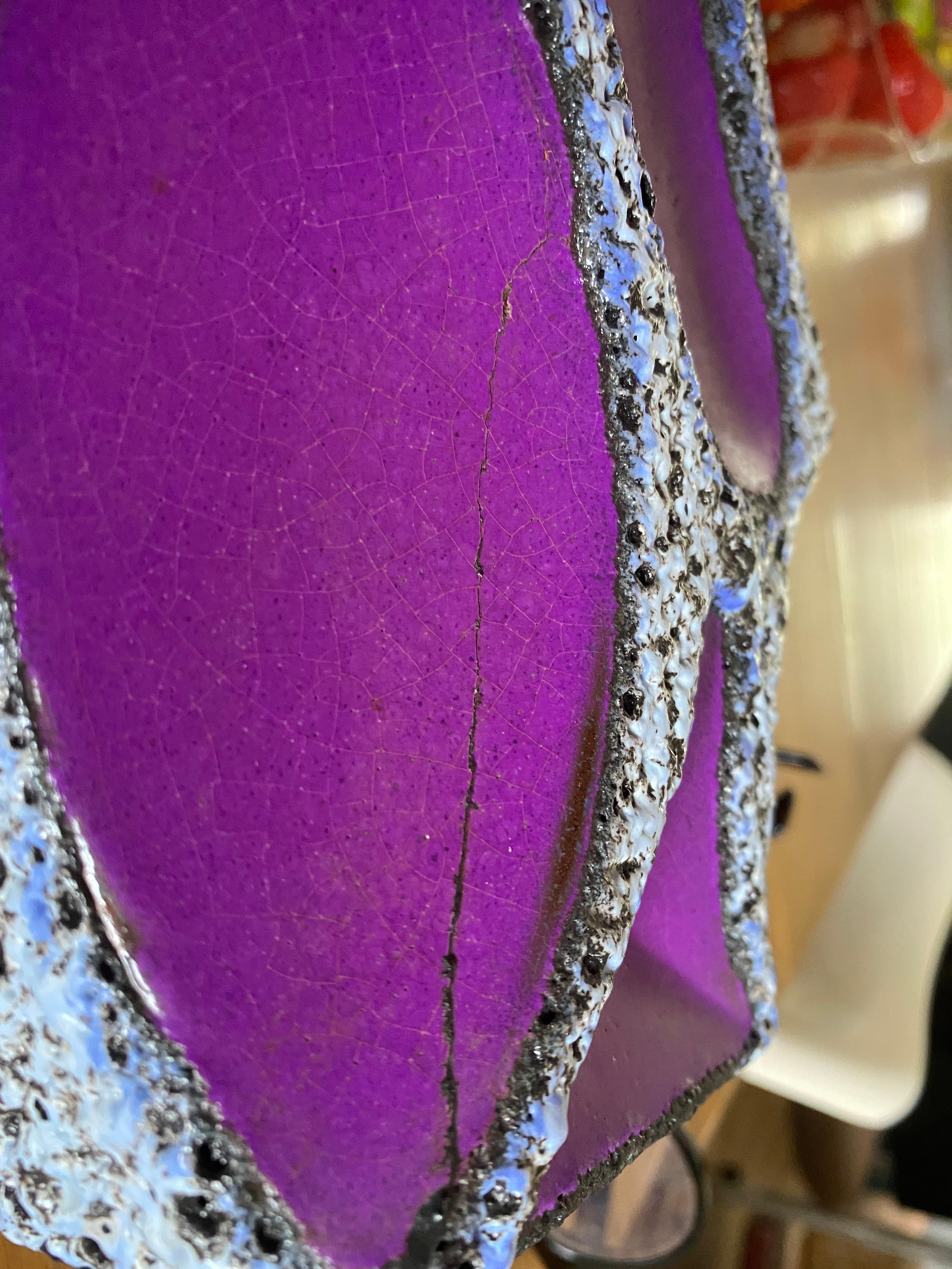 Fin du 20e siècle Vase en lave grasse violette du milieu du siècle dernier de Roth Keramik en vente