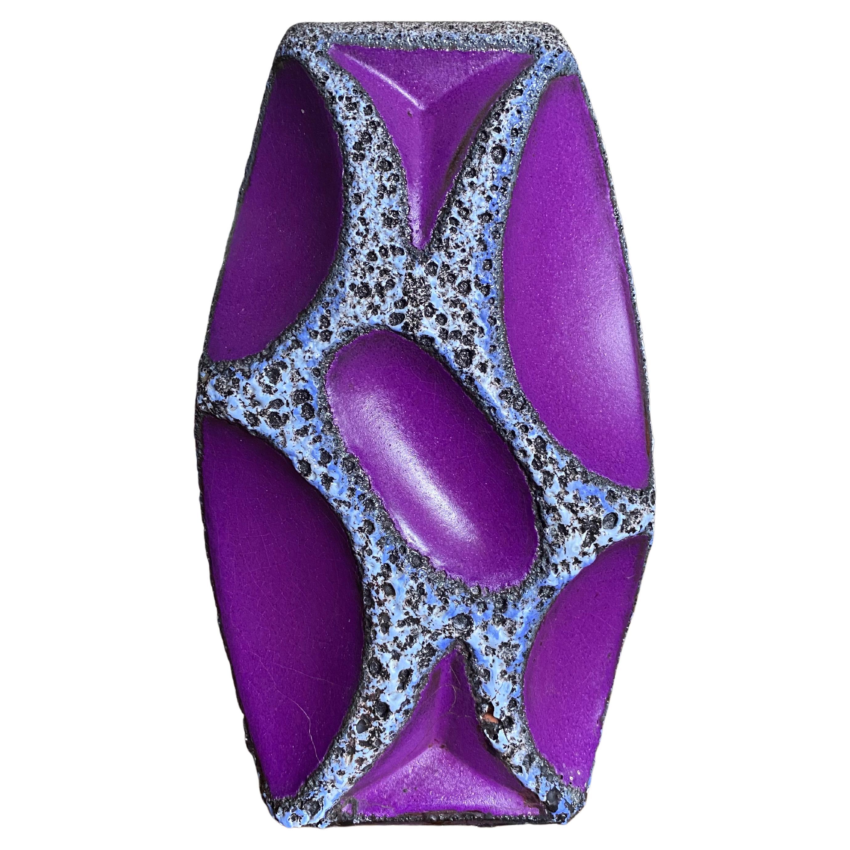 Mid-Century Purple Fat Lava Vase by Roth Keramik