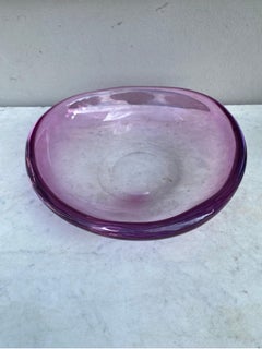 Mid-Century Purple Glass Bowl Val Saint Lambert
