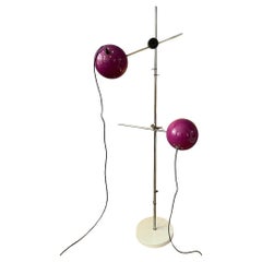 Mid Century Purple Swivel Arm Eyeball Floor Lamp, 1970s