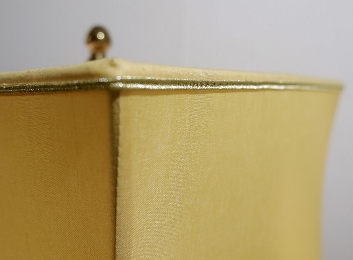 Mid-century pyrite stone Table Lamp - original lampshade - Willy Daro Style For Sale 4