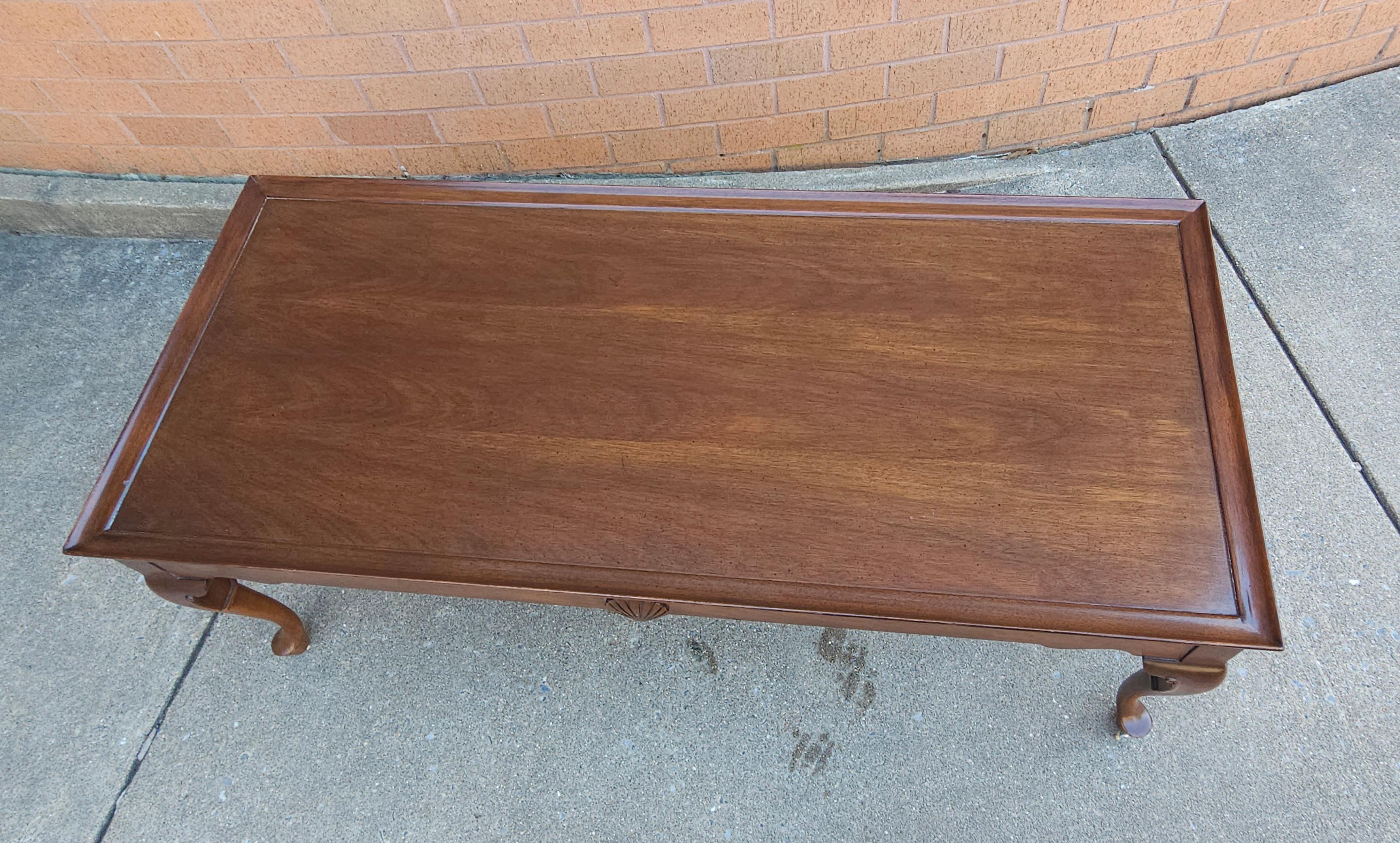 Other Mid Century Queen Anne Style Cherry Cocktail Table For Sale