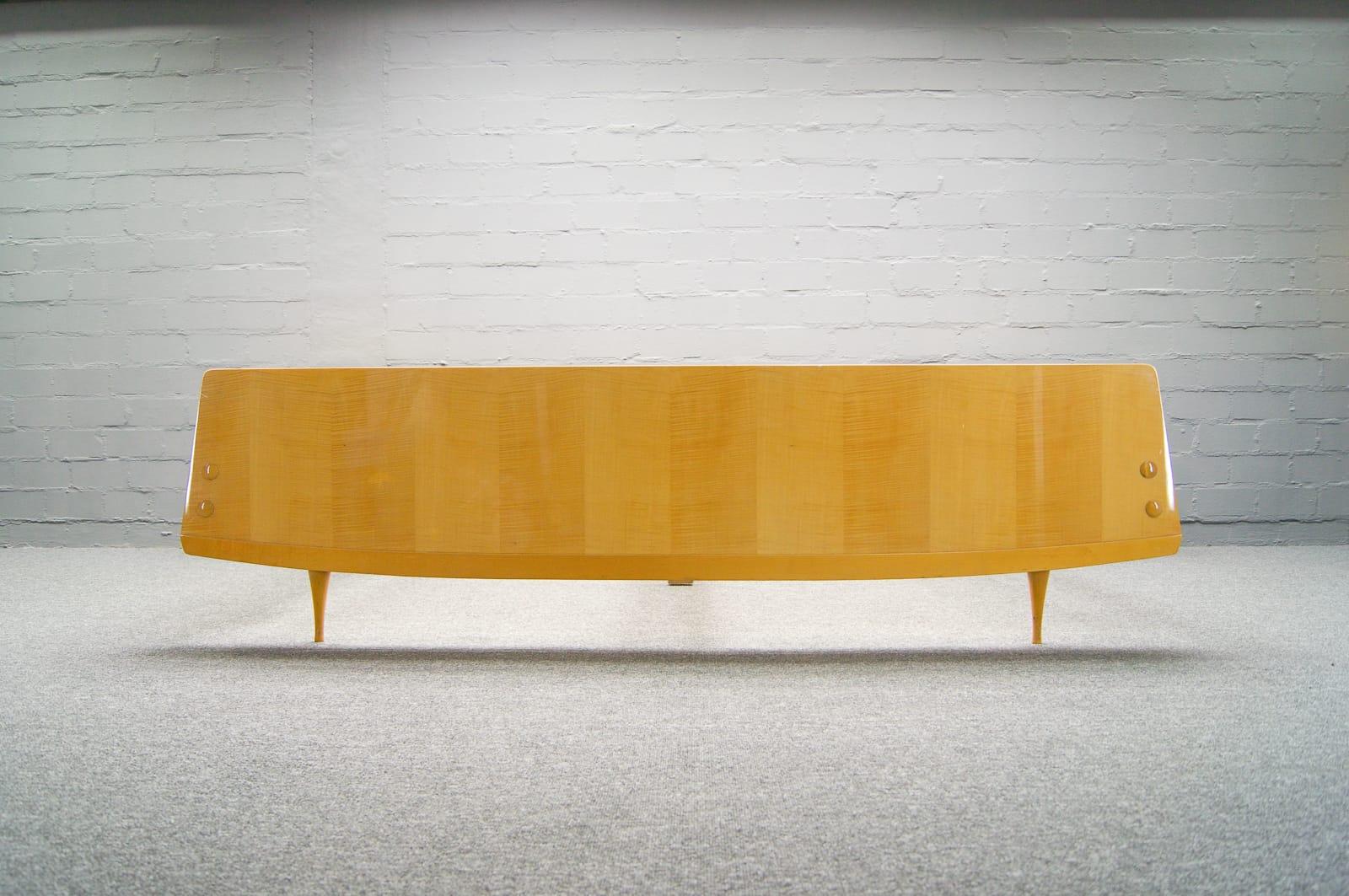 Italian Mid-Century Queen Bedwith Floating Nightstands in the Style of Gio Ponti, Italy For Sale