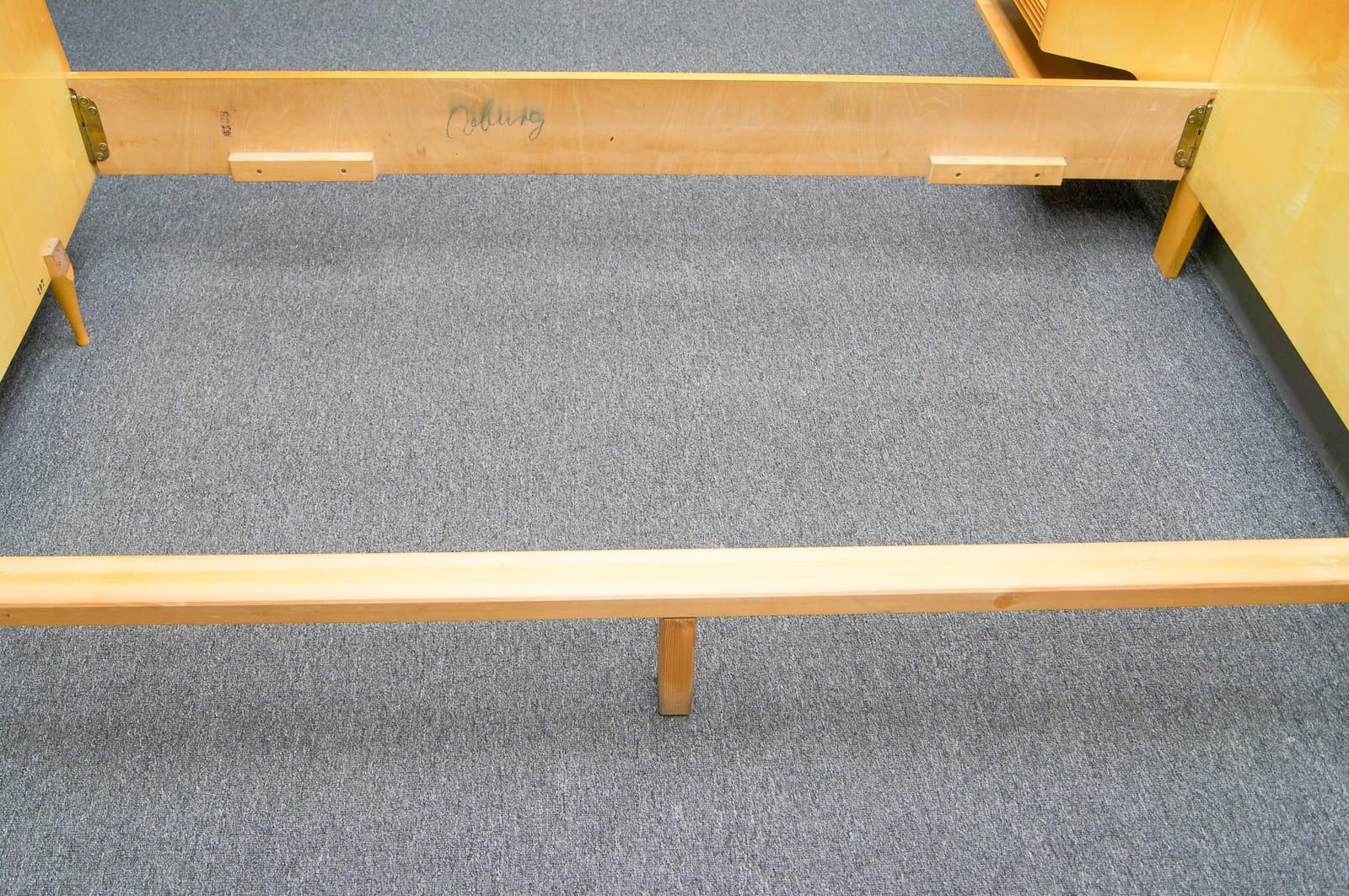 Mid-20th Century Mid-Century Queen Bedwith Floating Nightstands in the Style of Gio Ponti, Italy For Sale