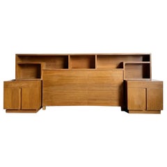 Mid Century Queen Headboard With Nightstands by American of Martinsville