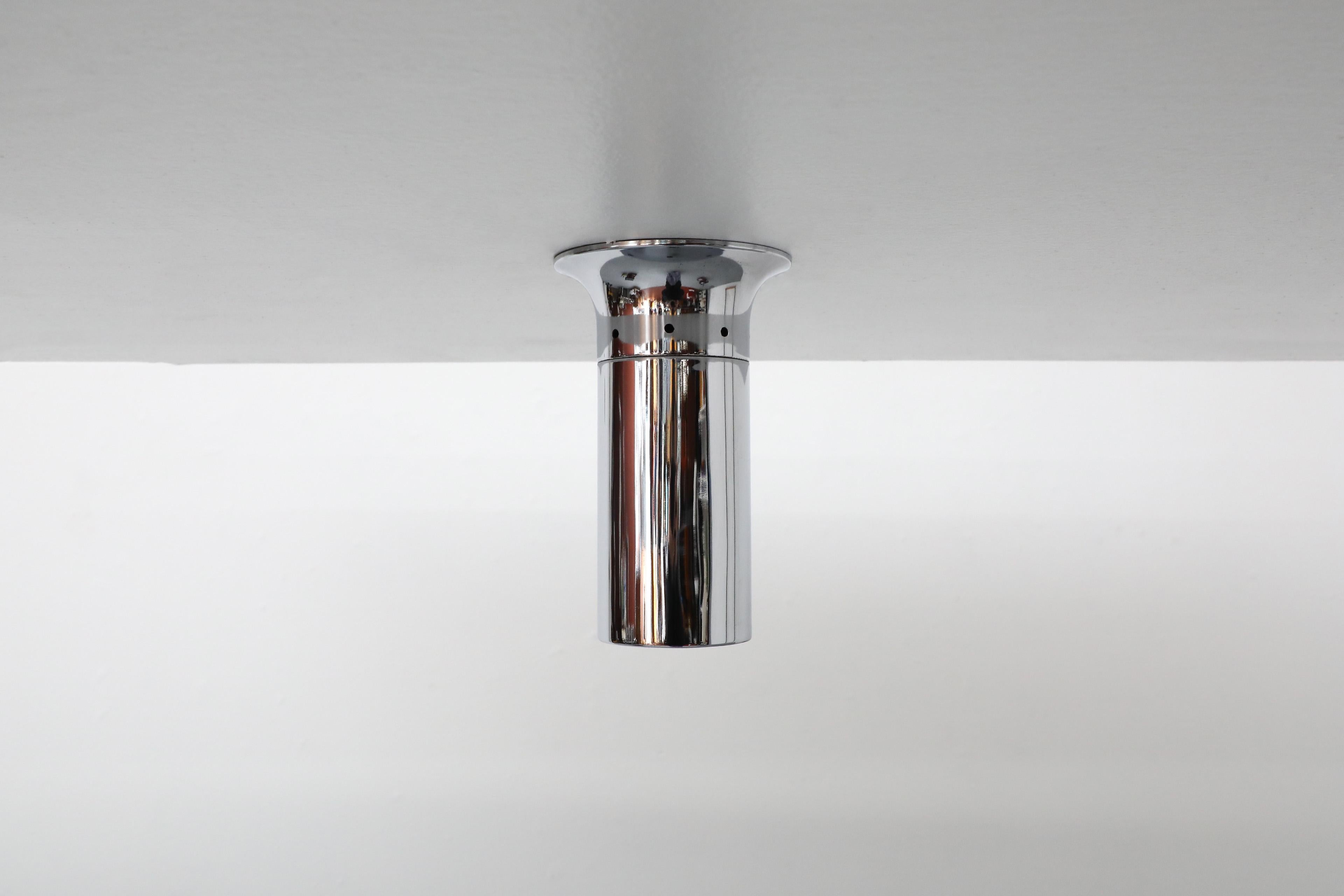 Mid-Century Raak Style Polished Chrome Tubular Ceiling Lights In Good Condition For Sale In Los Angeles, CA