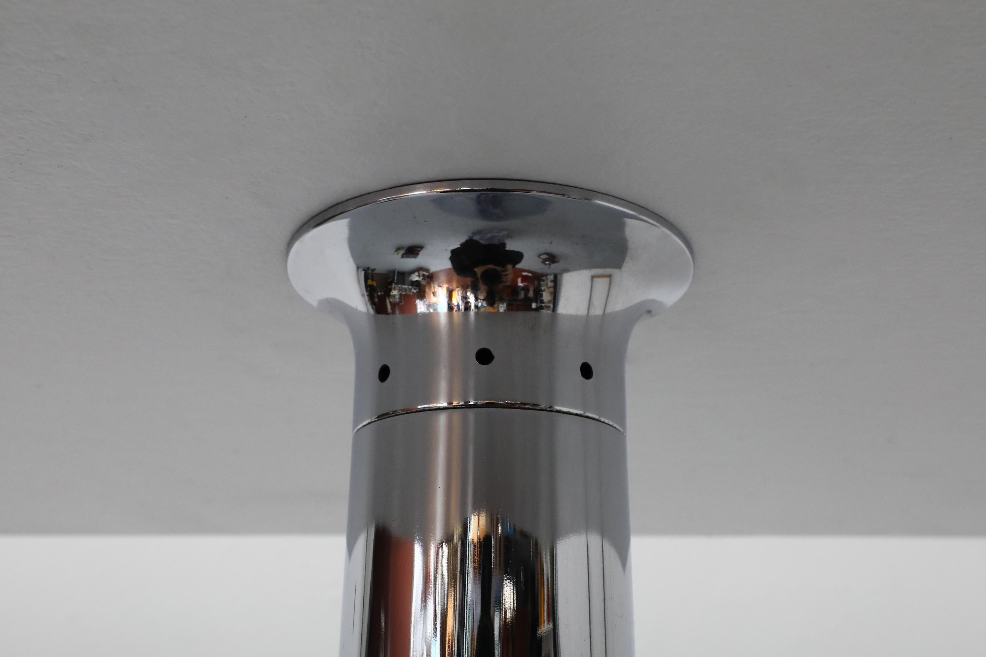 20th Century Mid-Century Raak Style Polished Chrome Tubular Ceiling Lights For Sale