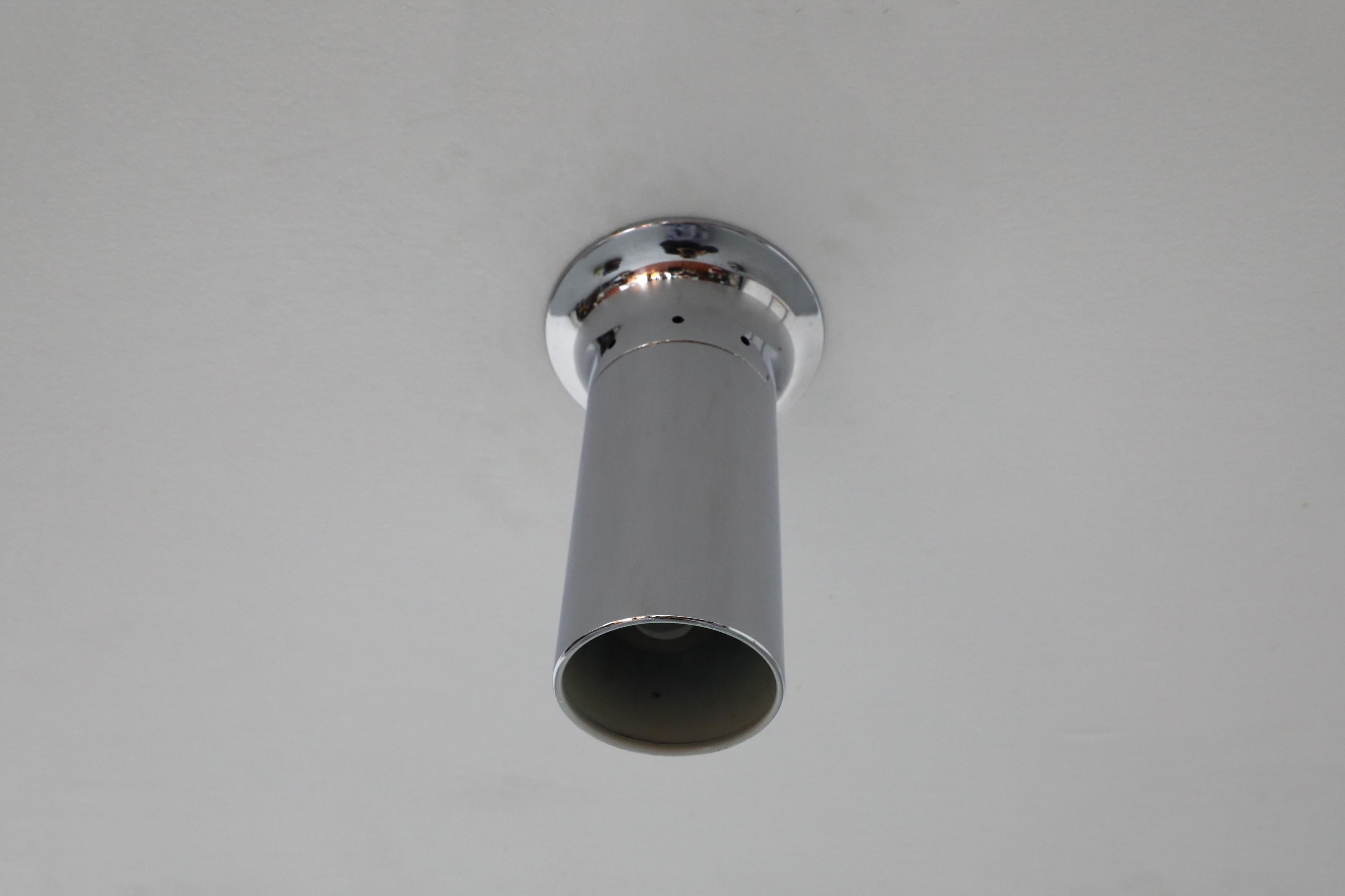 Mid-Century Raak Style Polished Chrome Tubular Ceiling Lights For Sale 1