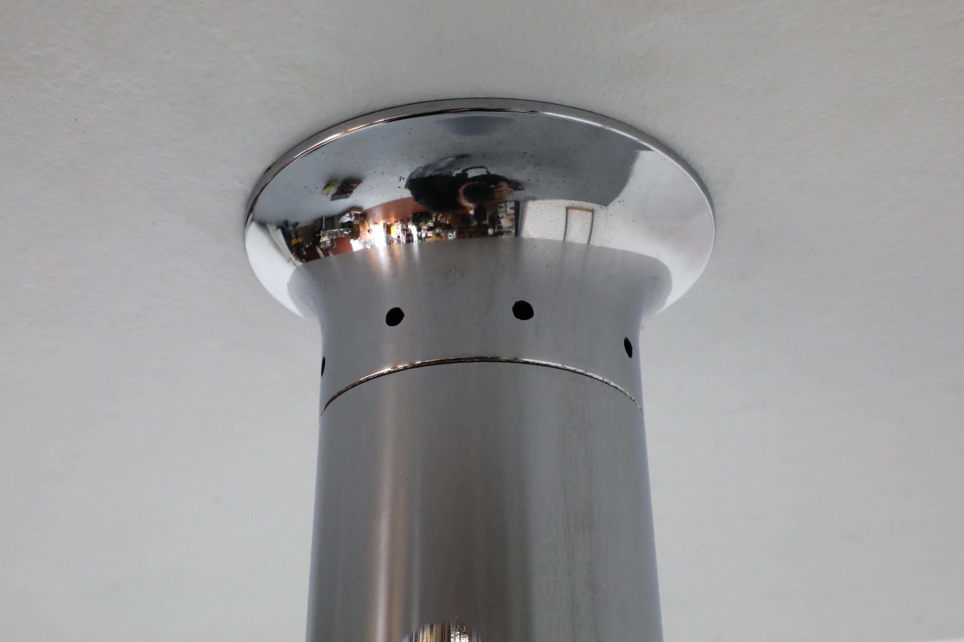 Mid-Century Raak Style Polished Chrome Tubular Ceiling Lights For Sale 3