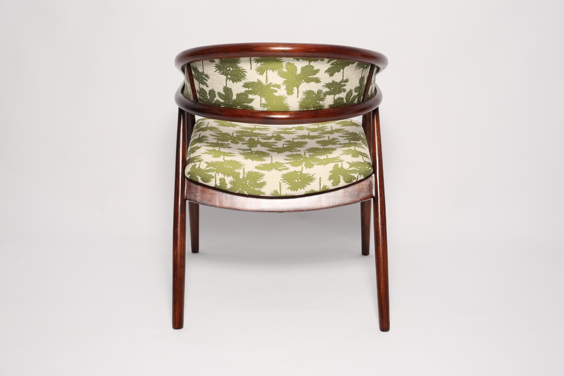 Hand-Crafted Mid Century Radomsko B-3300 Armchair, Be Bop A Lula Jacquard, 1960s, Europe For Sale