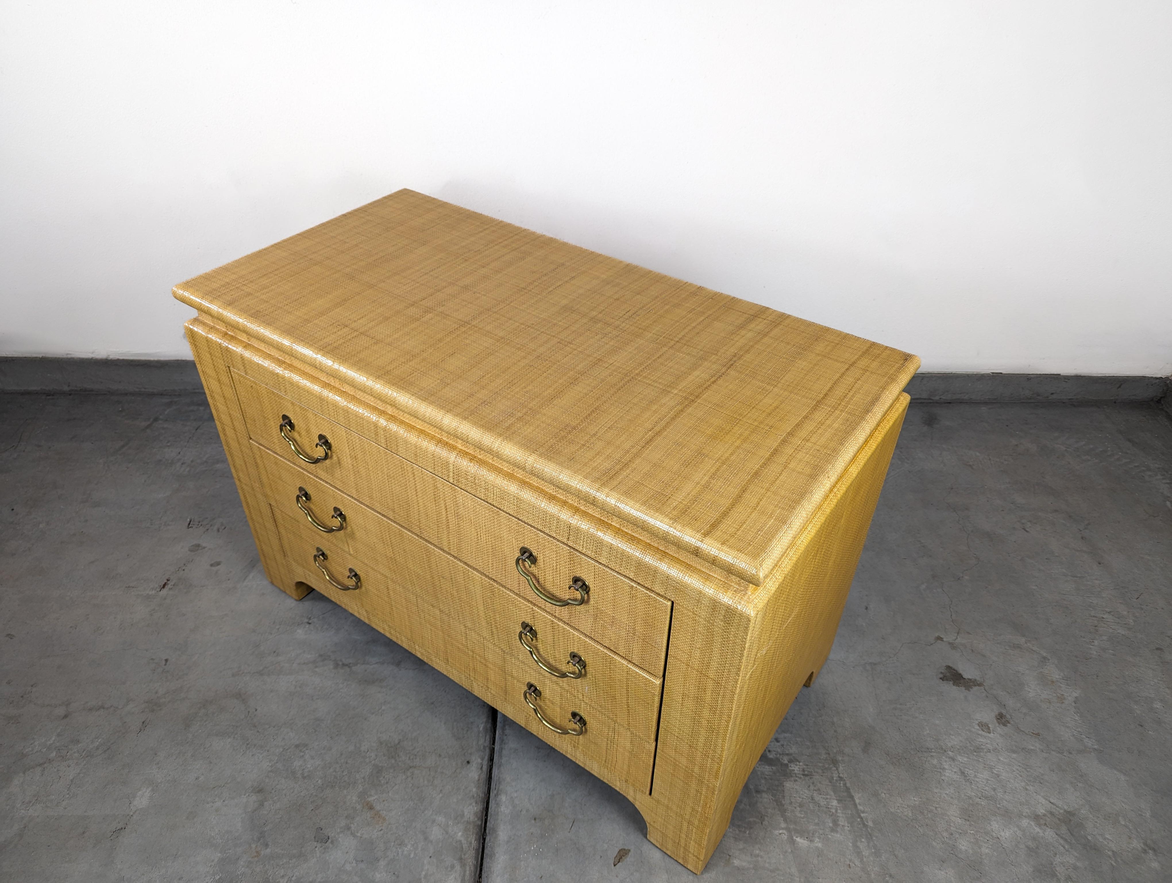 Mid Century Raffia Chest / Commode by Harrison Van Horn, c1970s For Sale 4