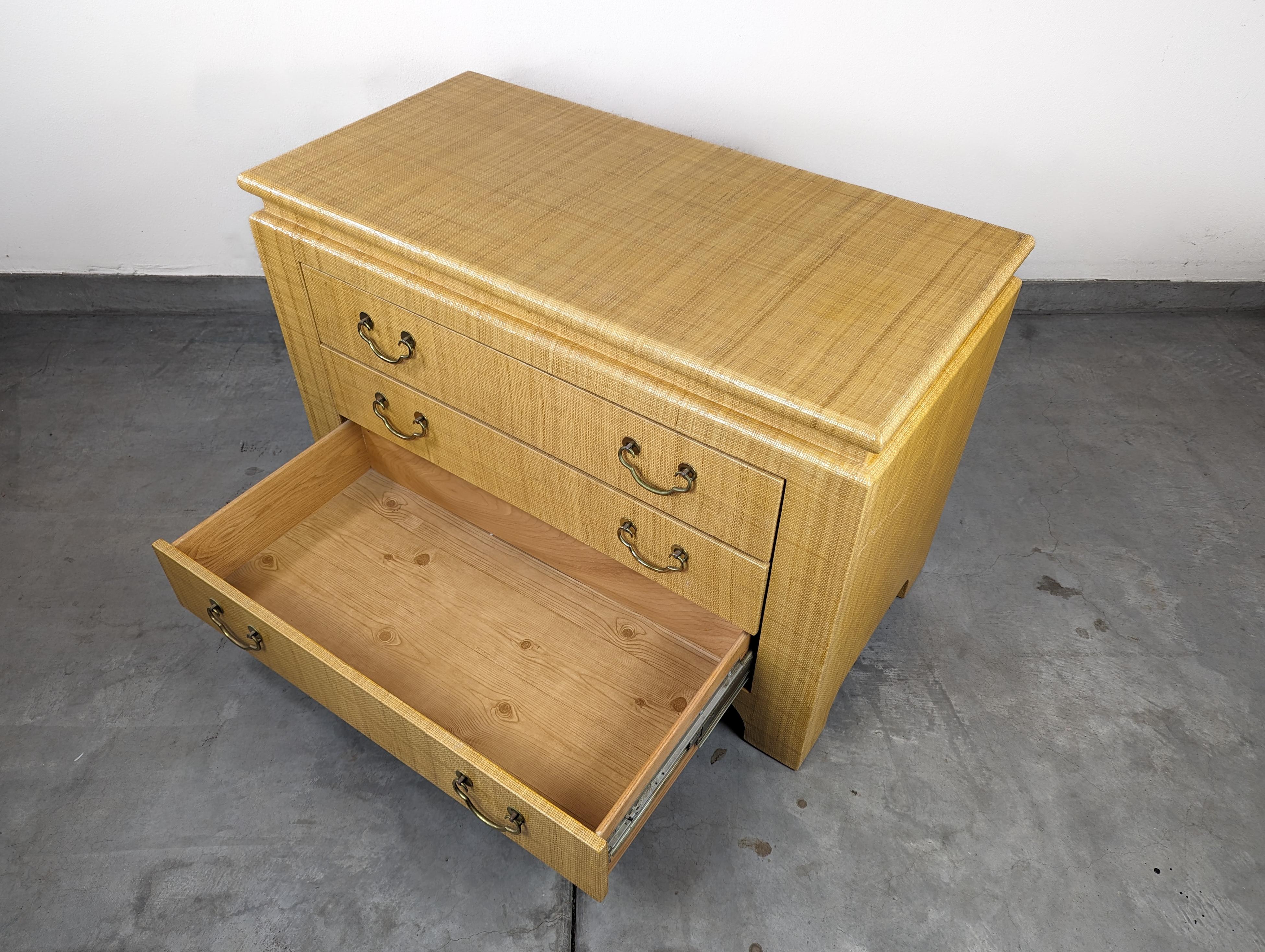 Mid Century Raffia Chest / Commode by Harrison Van Horn, c1970s For Sale 5