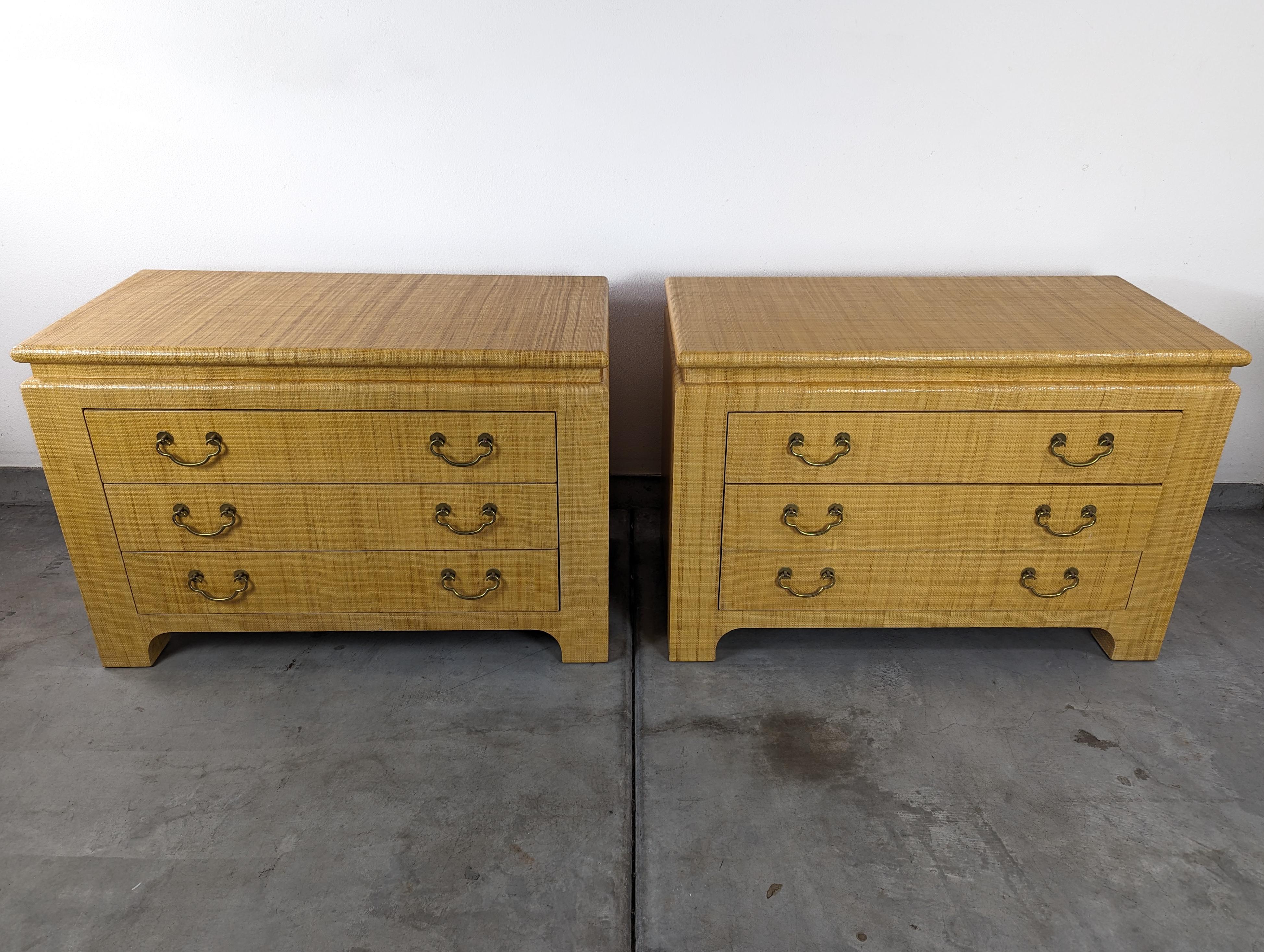 Mid Century Raffia Chest / Commode by Harrison Van Horn, c1970s For Sale 12
