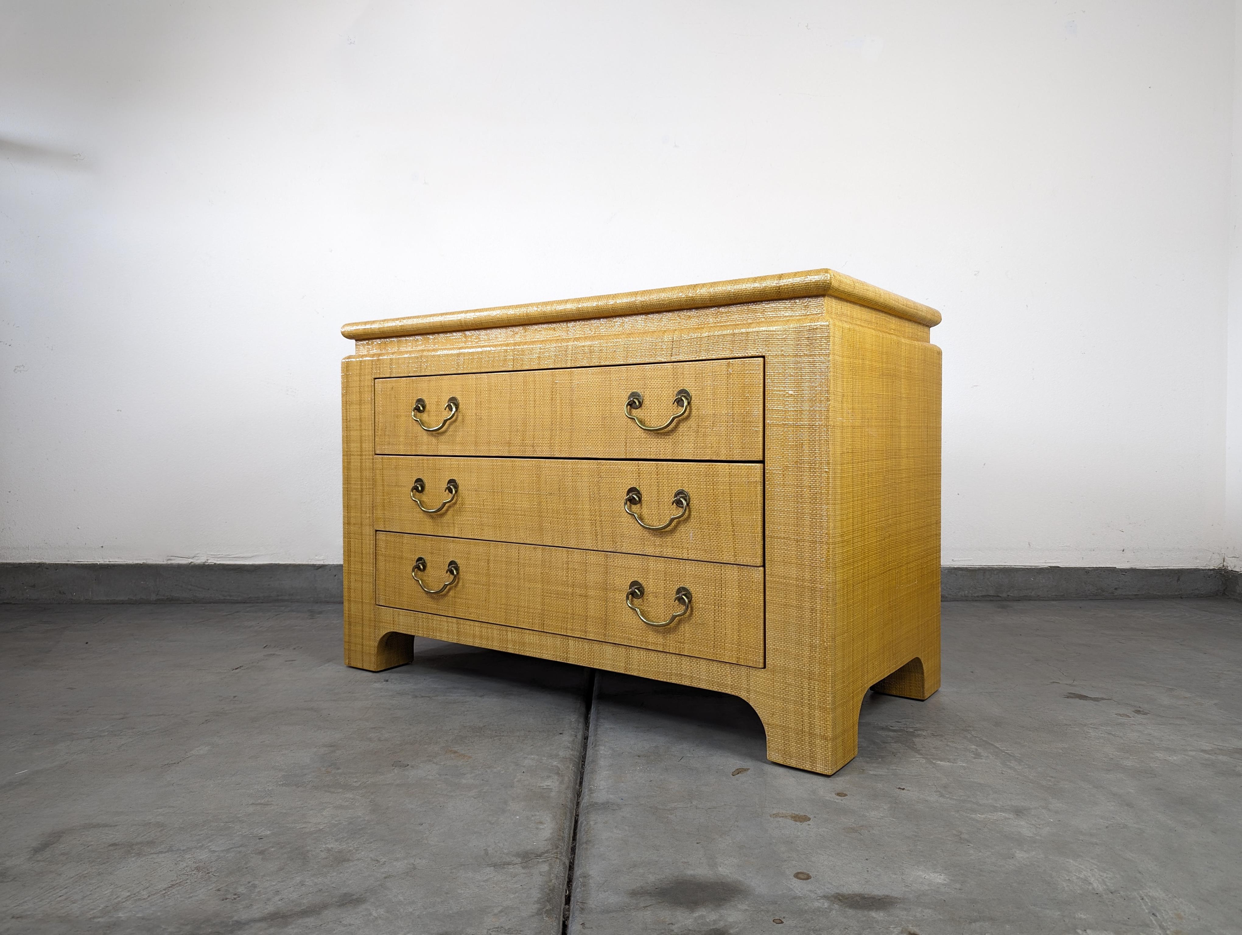 Mid Century Raffia Chest / Commode by Harrison Van Horn, c1970s For Sale 3