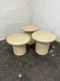 Mid Century Raffia  Mushroom Coffee Tables or Stools