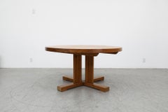 Mid-Century Rainer Daumiller Inspired Solid Pine Round Pedestal Dining Table