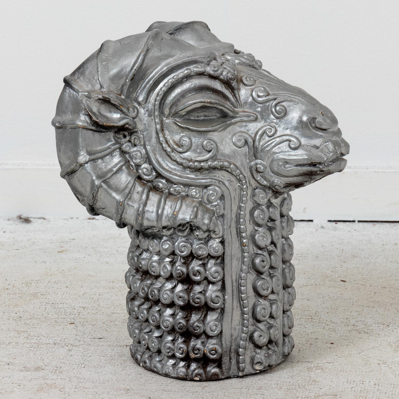 Mid-20th Century Midcentury Ram Head Sculpture For Sale
