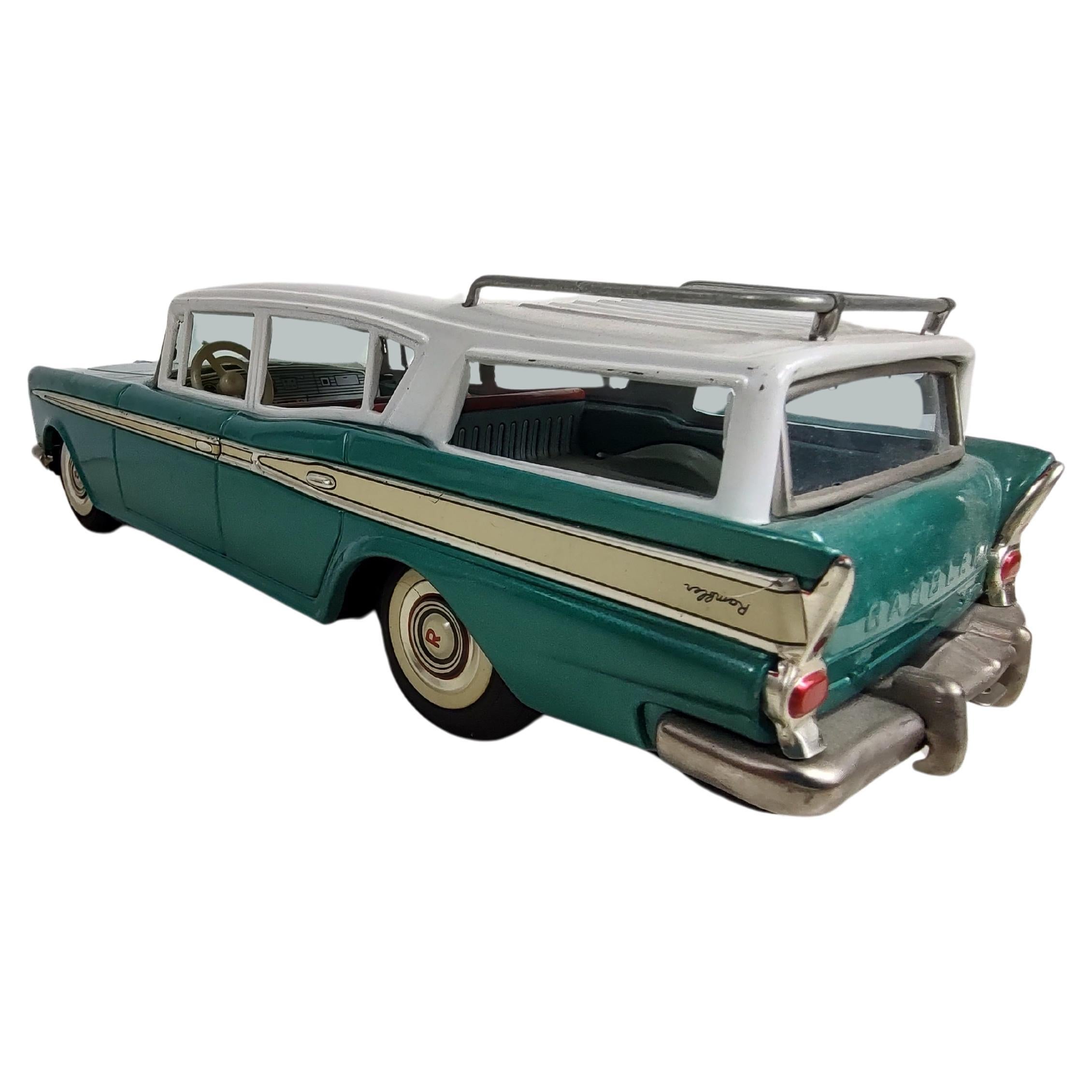 Mid Century Rambler Tin Toy Station Wagon by Bandai Japan