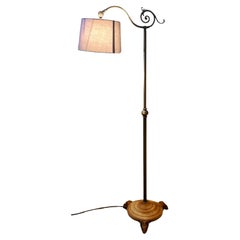 Mid Century Rams Head Tilting Floor Standing Reading Lamp by David Hunt