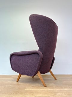 Midcentury Rare Beautiful Wing Chair Inspired by Marco Zanuso, 1970s