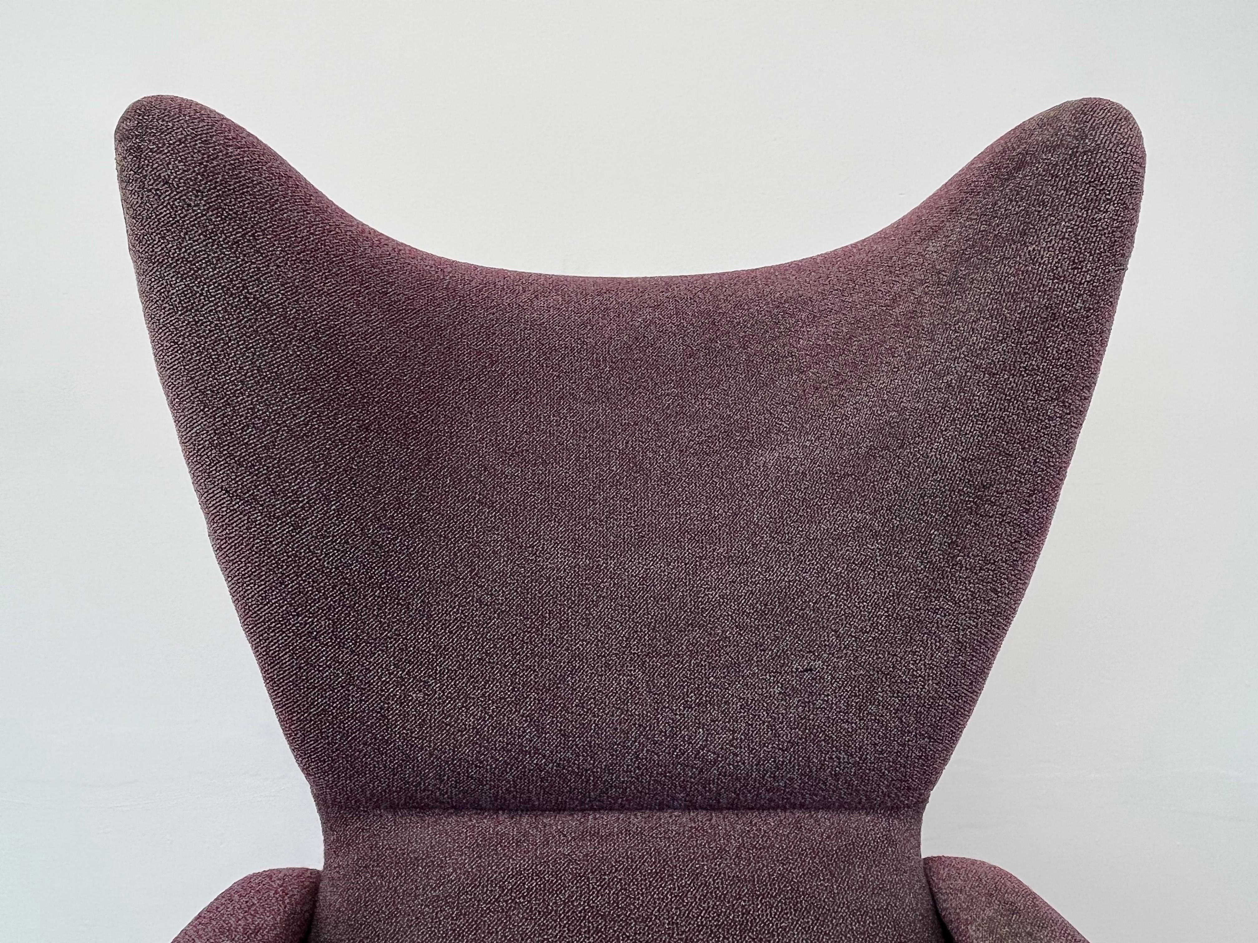 Midcentury Rare Beautiful Wing Chair Inspired by Marco Zanuso, 1970s For Sale 1