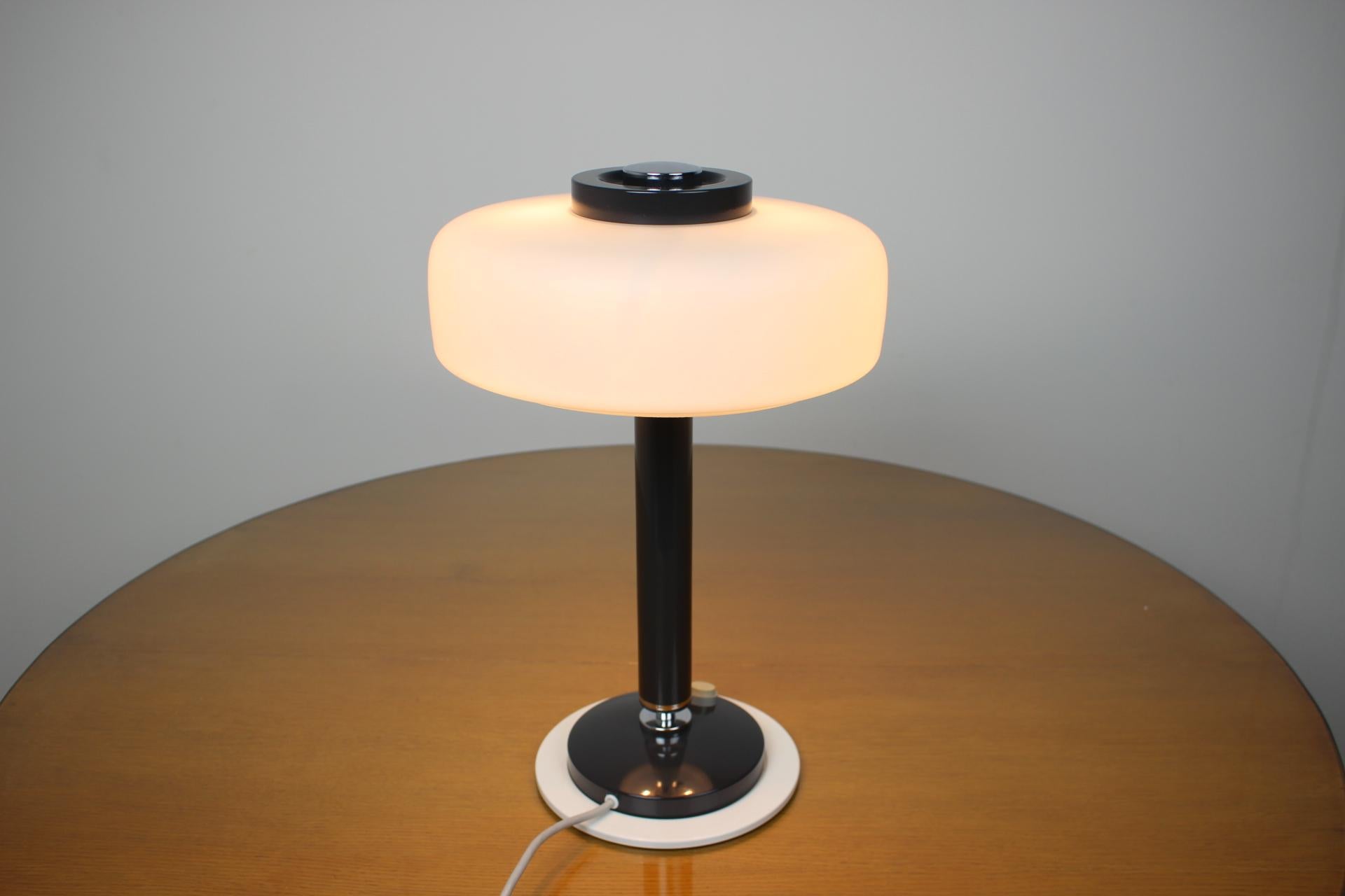 Mid-20th Century Midcentury Rare Black and White Table Lamp/ Napako, 1960s For Sale