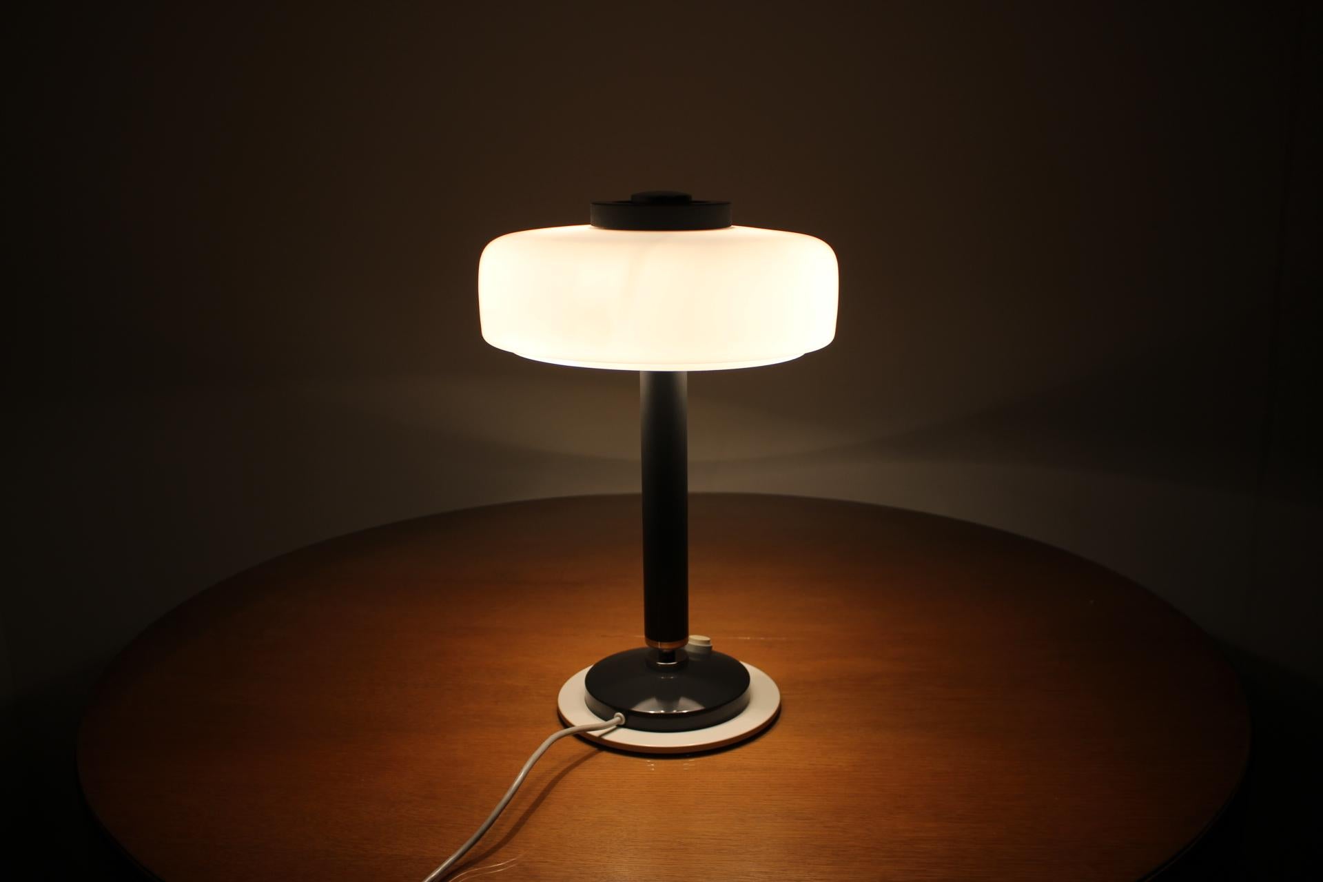 Midcentury Rare Black and White Table Lamp/ Napako, 1960s For Sale 1
