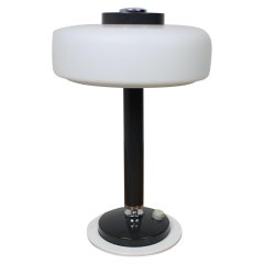 Vintage Midcentury Rare Black and White Table Lamp/ Napako, 1960s