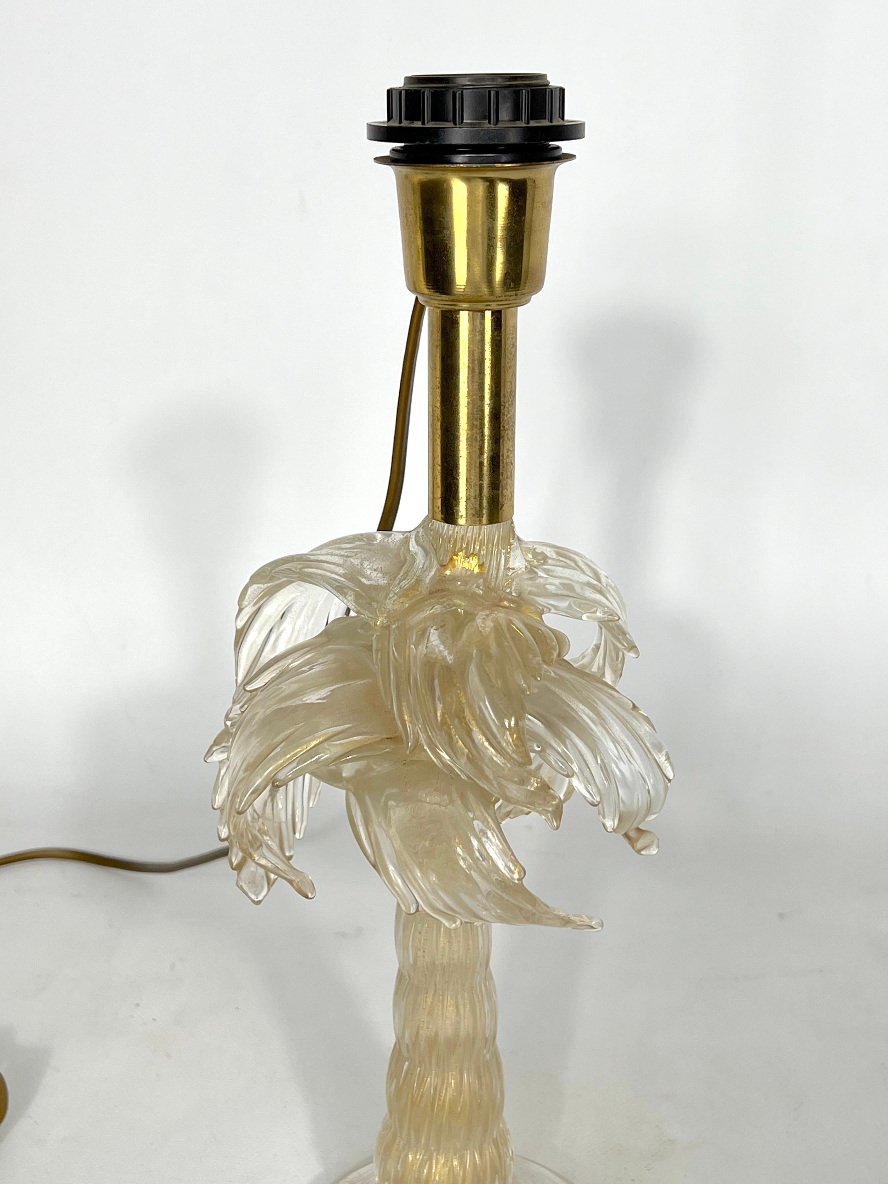 Mid-Century Modern Mid-Century Rare Brass and Murano Glass Table Lamp by Tommaso Barbi