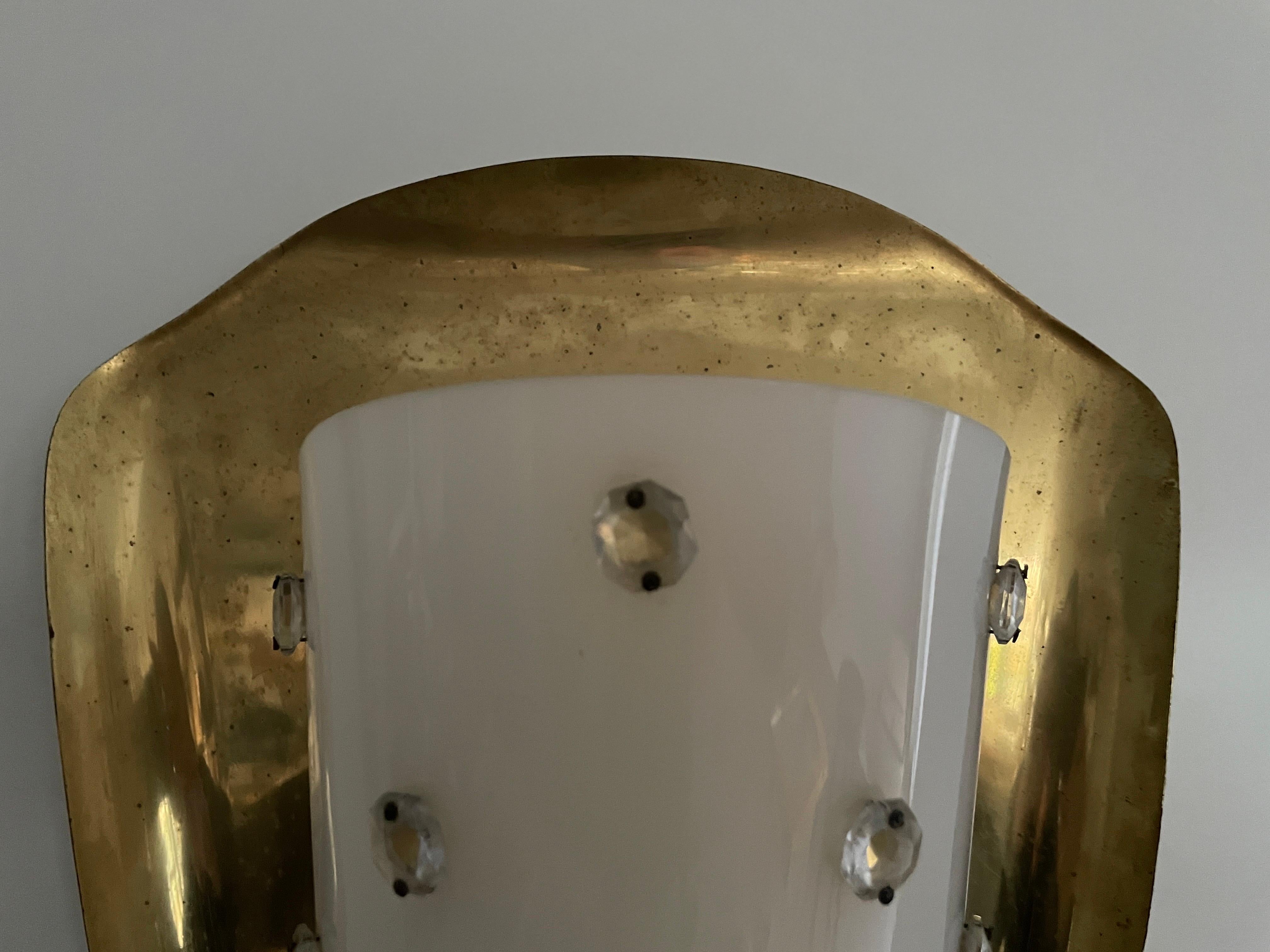 Mid-century Rare Brass & Plexiglass Pair of Cinema Sconces, 1950s, Germany For Sale 1