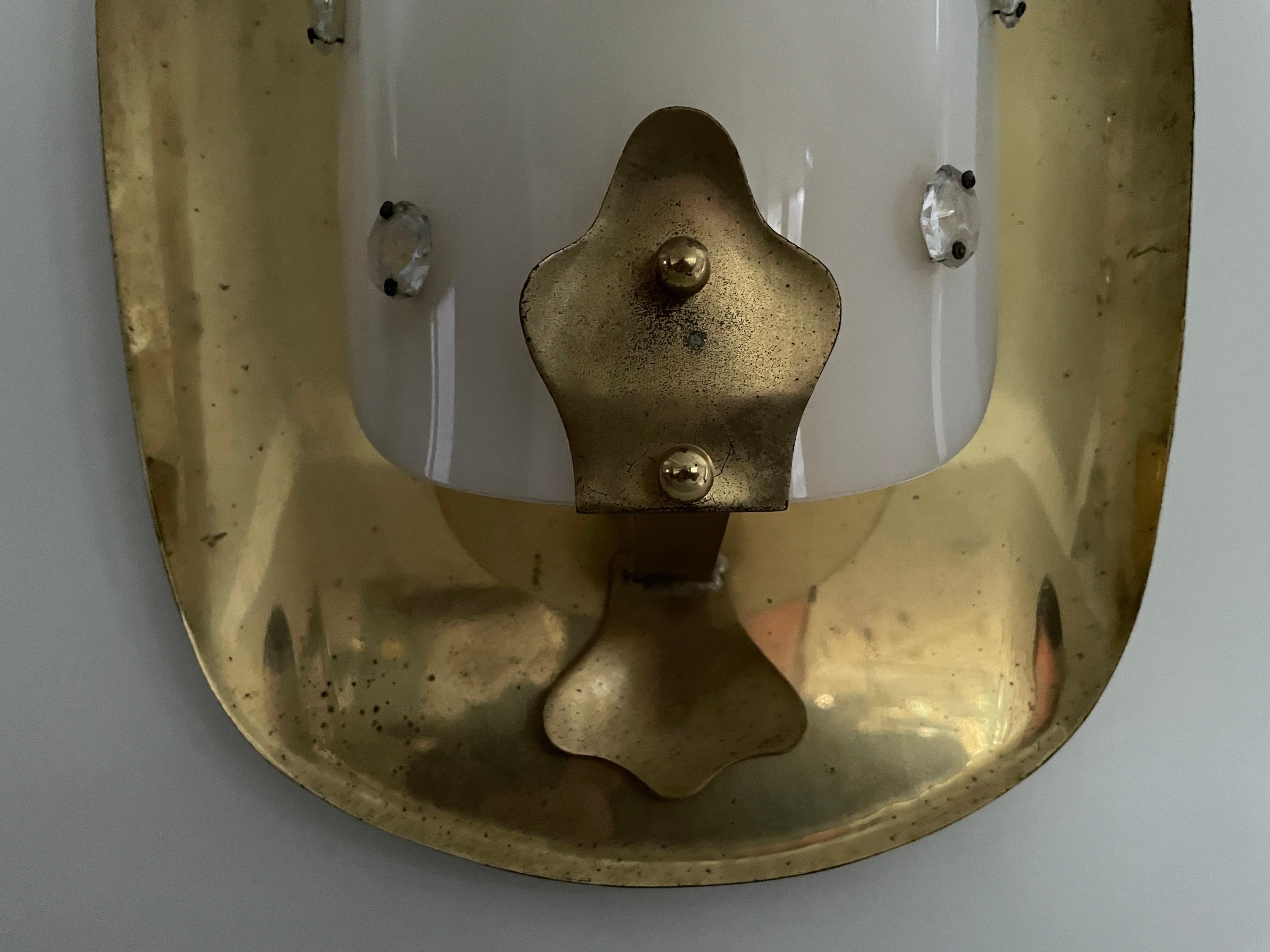 Mid-century Rare Brass & Plexiglass Pair of Cinema Sconces, 1950s, Germany For Sale 3