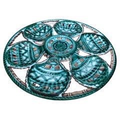 Mid-Century Rare Ceramic Oyster Plate Robert Picault Vallauris