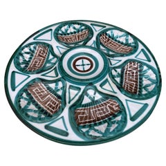 Plaque à huîtres en céramique Robert Picault Vallauris, milieu du siècle dernier