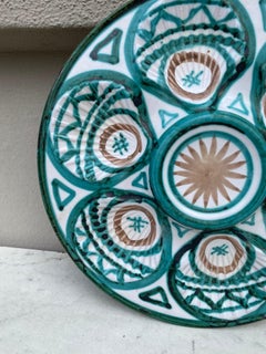Mid-Century Rare Ceramic Oyster Plate Robert Picault Vallauris