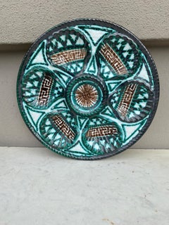 Assiette à huîtres rare en céramique du milieu du siècle dernier Robert Picault Vallauris