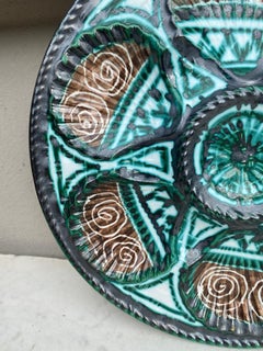 Plato ostra de cerámica de mediados de siglo Robert Picault Vallauris