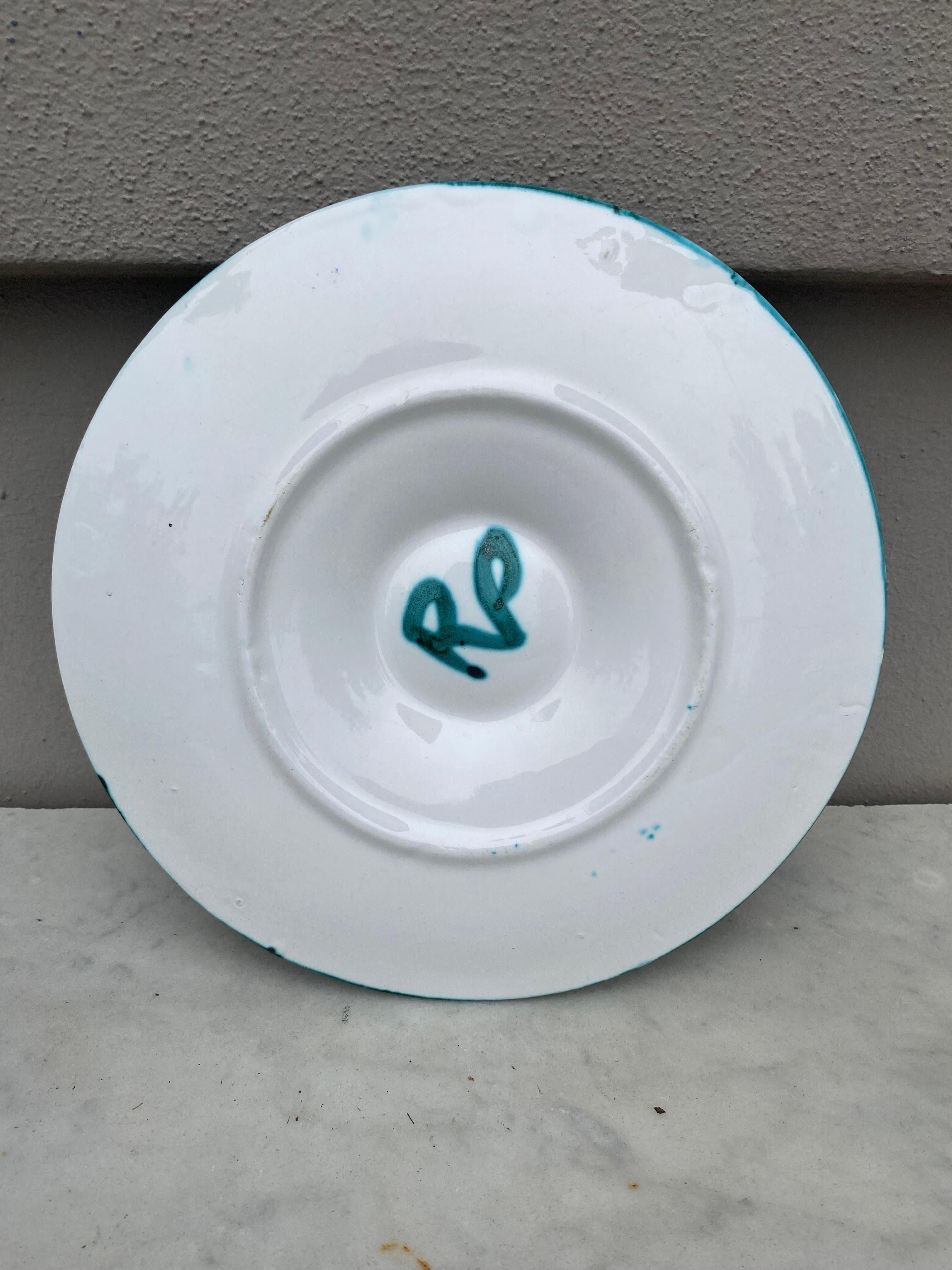 French Mid-Century Rare Ceramic Oyster Plate Robert Picault Vallauris  For Sale