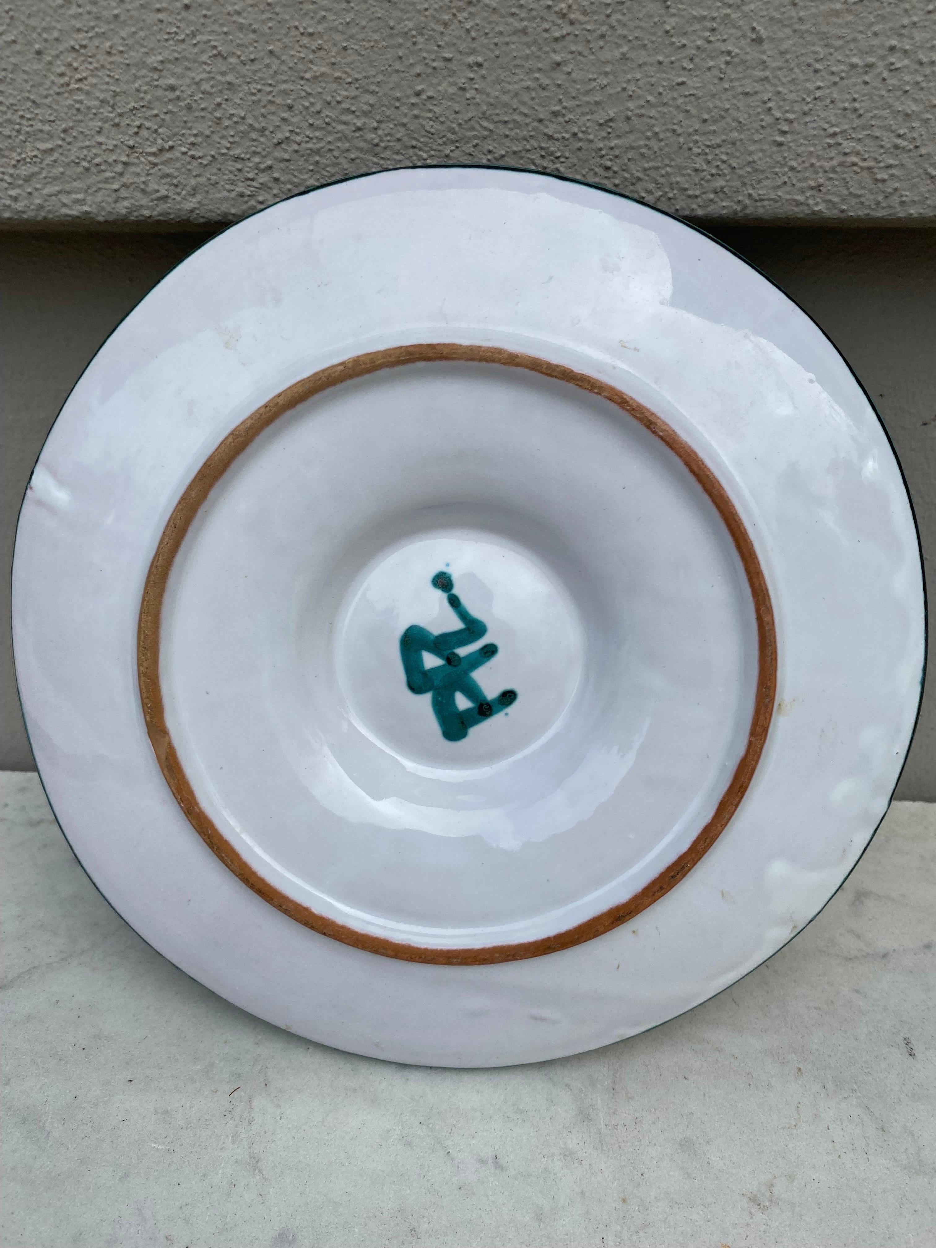 French Mid-Century Rare Ceramic Oyster Plate Robert Picault Vallauris For Sale